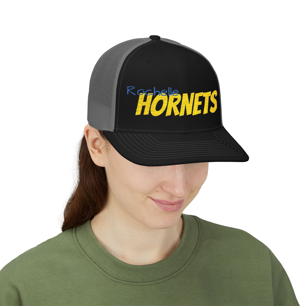 Rochelle Hornets Trucker Cap – Retro Team Baseball Snapback