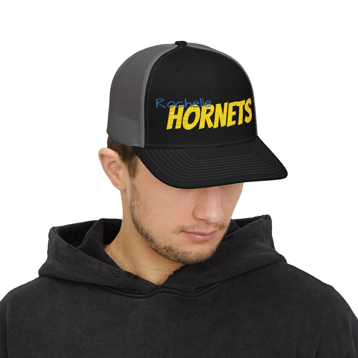 Rochelle Hornets Trucker Cap – Retro Team Baseball Snapback