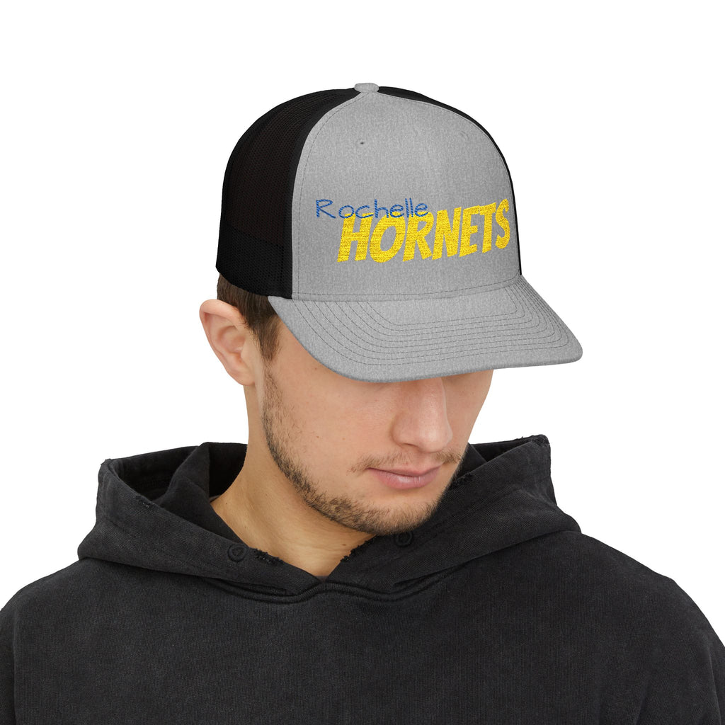 Rochelle Hornets Trucker Cap – Retro Team Baseball Snapback