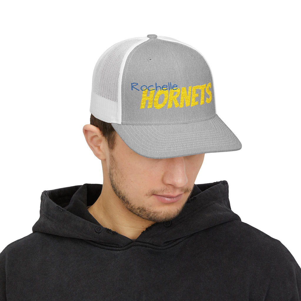 Rochelle Hornets Trucker Cap – Retro Team Baseball Snapback