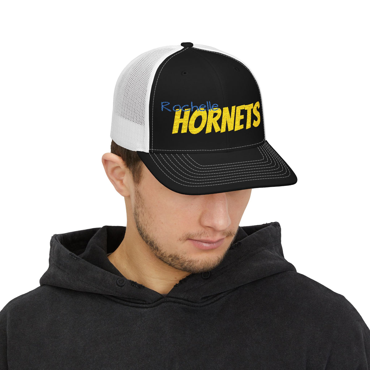 Rochelle Hornets Trucker Cap – Retro Team Baseball Snapback